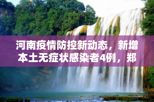 河南疫情防控新动态，新增本土无症状感染者4例，郑州占2例,河南新增本土无症状4例其中郑州2例
