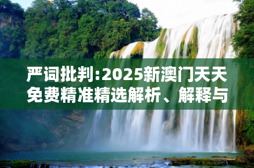 严词批判:2025新澳门天天免费精准精选解析、解释与落实