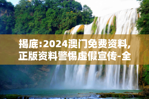 揭底:2024澳门免费资料,正版资料警惕虚假宣传-全面释义、解释与落实