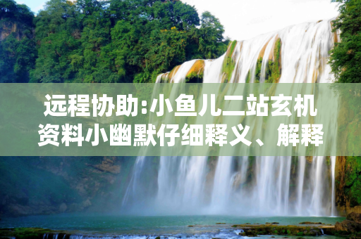 远程协助:小鱼儿二站玄机资料小幽默仔细释义、解释与落实