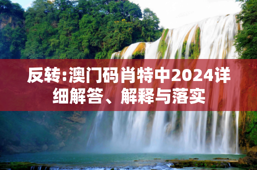 反转:澳门码肖特中2024详细解答、解释与落实