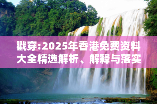 戳穿:2025年香港免费资料大全精选解析、解释与落实