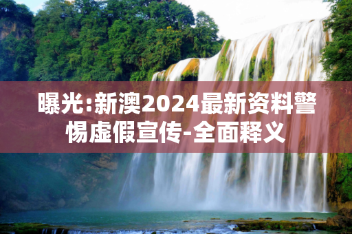 曝光:新澳2024最新资料警惕虚假宣传-全面释义