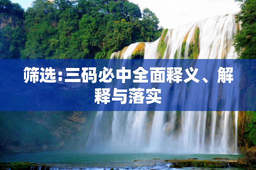 筛选:三码必中全面释义、解释与落实