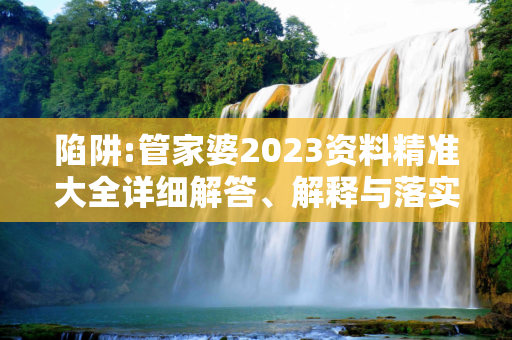 陷阱:管家婆2023资料精准大全详细解答、解释与落实