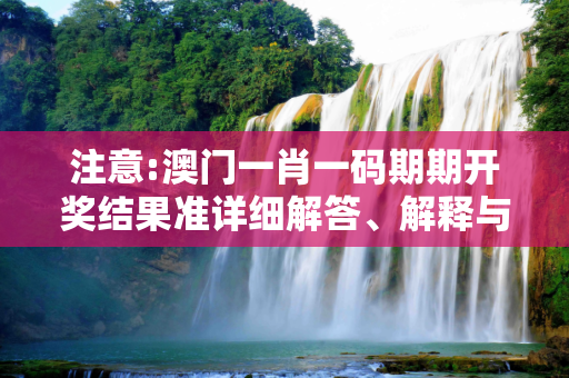 注意:澳门一肖一码期期开奖结果准详细解答、解释与落实