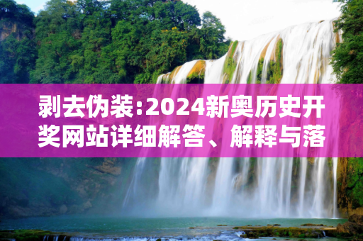 剥去伪装:2024新奥历史开奖网站详细解答、解释与落实