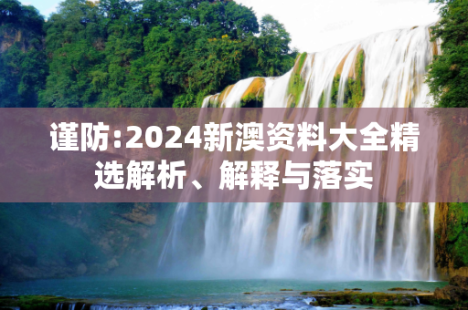 谨防:2024新澳资料大全精选解析、解释与落实
