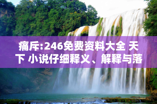 痛斥:246免费资料大全 天下 小说仔细释义、解释与落实