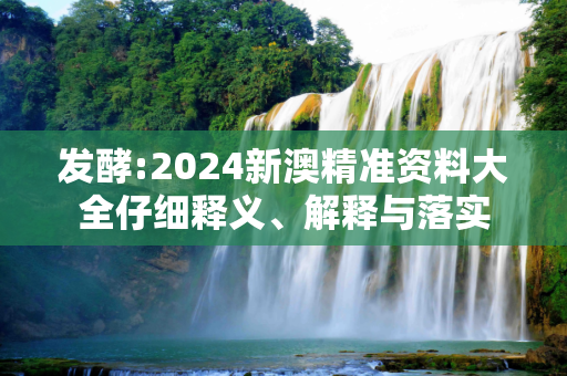 发酵:2024新澳精准资料大全仔细释义、解释与落实