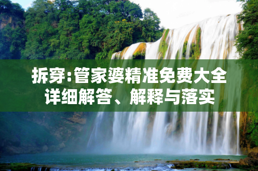 拆穿:管家婆精准免费大全详细解答、解释与落实