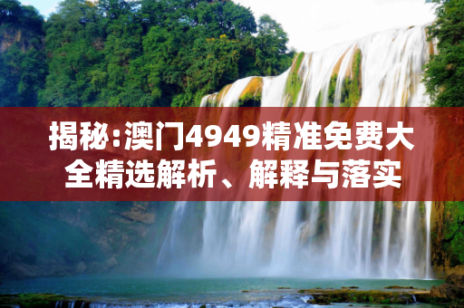 揭秘:澳门4949精准免费大全精选解析、解释与落实