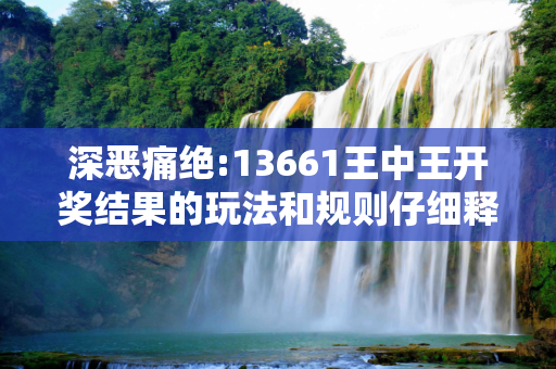 深恶痛绝:13661王中王开奖结果的玩法和规则仔细释义、解释与落实