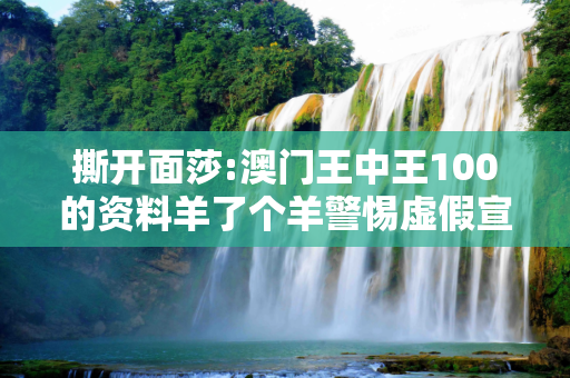 撕开面莎:澳门王中王100的资料羊了个羊警惕虚假宣传-全面释义