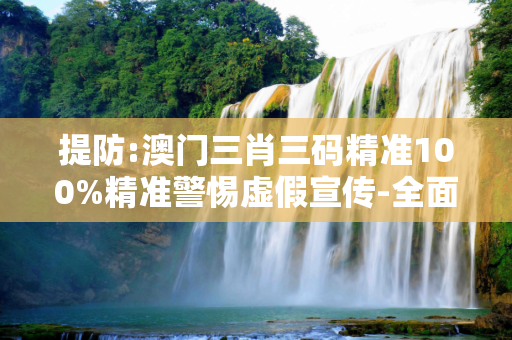 提防:澳门三肖三码精准100%精准警惕虚假宣传-全面释义、解释与落实