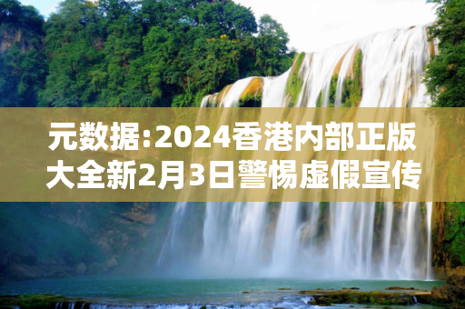 元数据:2024香港内部正版大全新2月3日警惕虚假宣传-全面释义